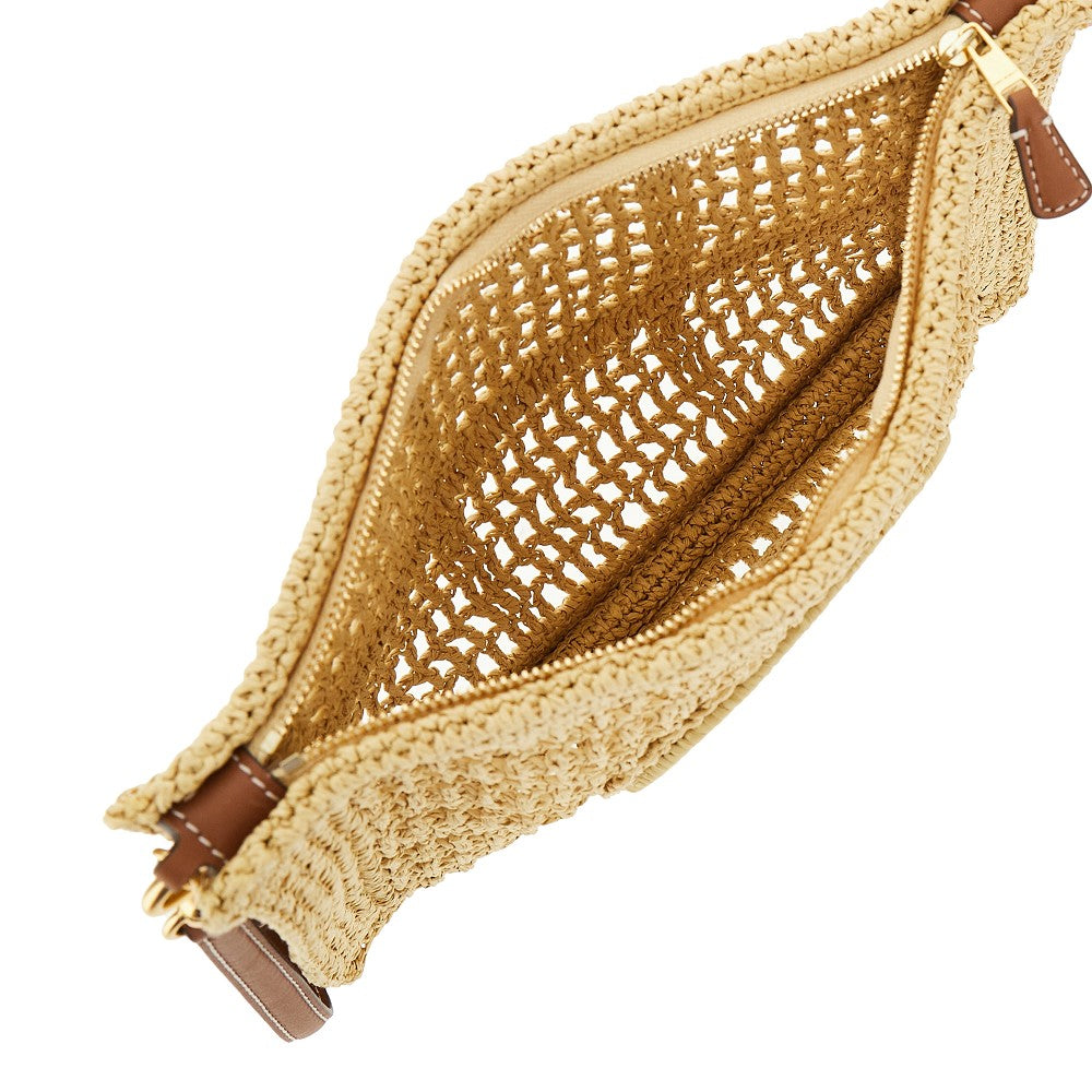 'Ella' crochet raffia pouch