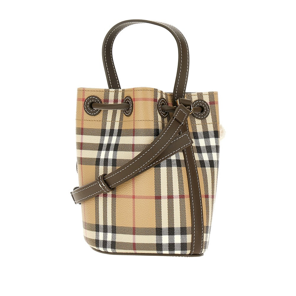 Borsa a secchiello mini in tessuto spalmato