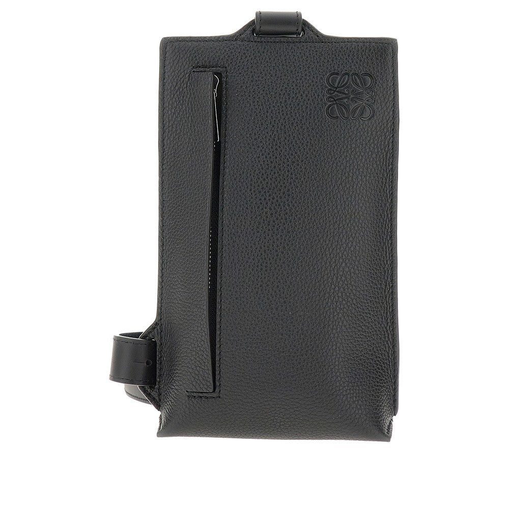 Grained leather 'Vertical T Pocket' pouch