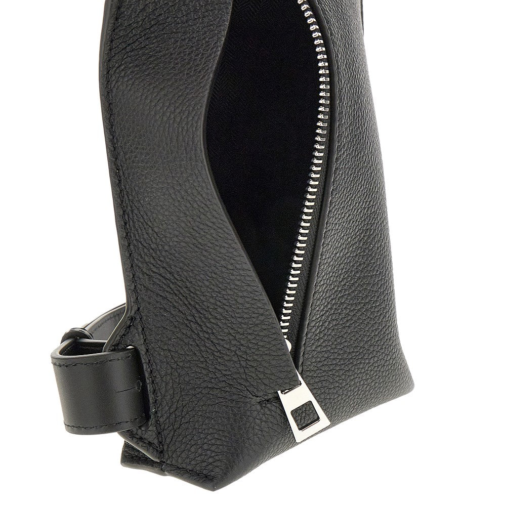 Grained leather 'Vertical T Pocket' pouch
