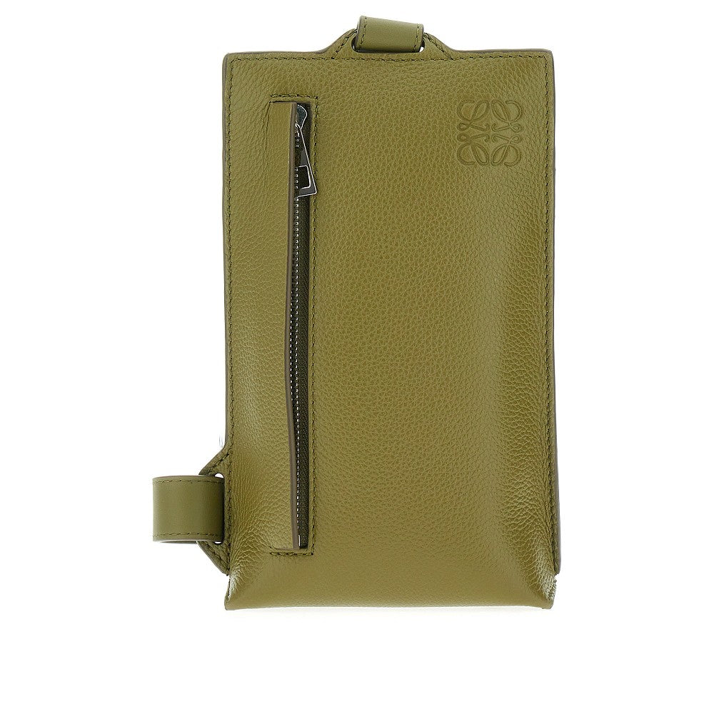 Pouch 'Vertical T Pocket' in pelle martellata