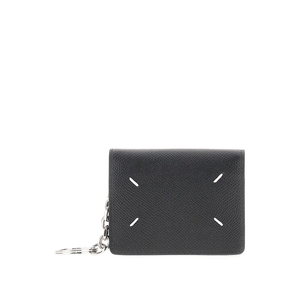 Leather cardholder with key-ring