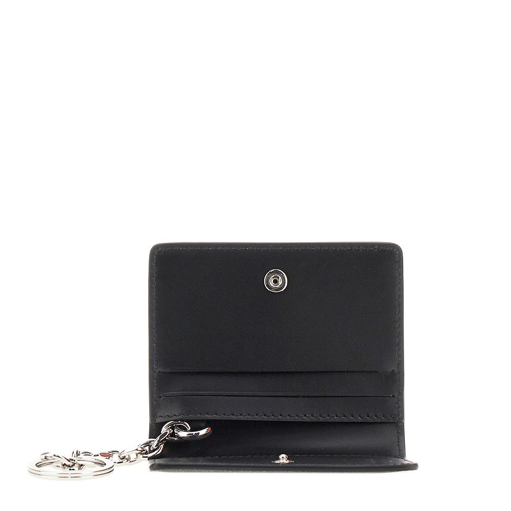 Leather cardholder with key-ring