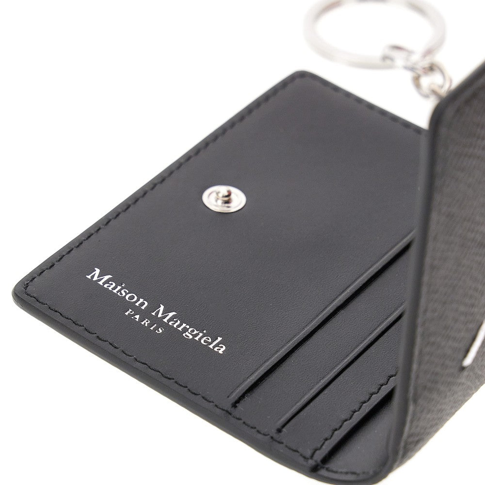 Leather cardholder with key-ring