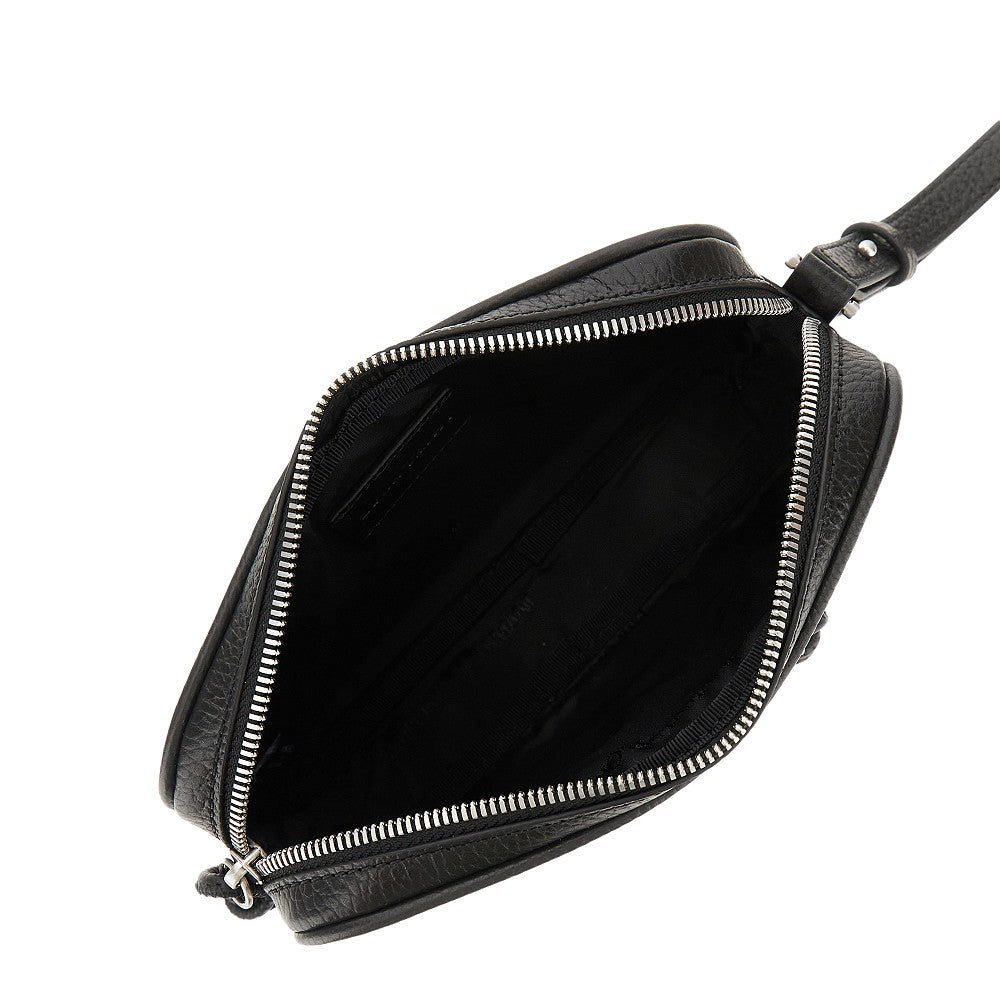 Grained leather pouch