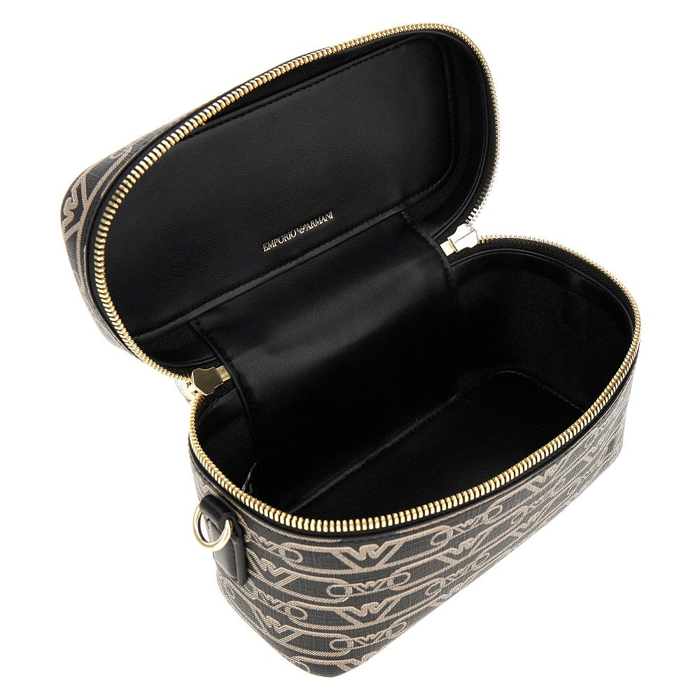 Mini bag beauty case in tessuto spalmato