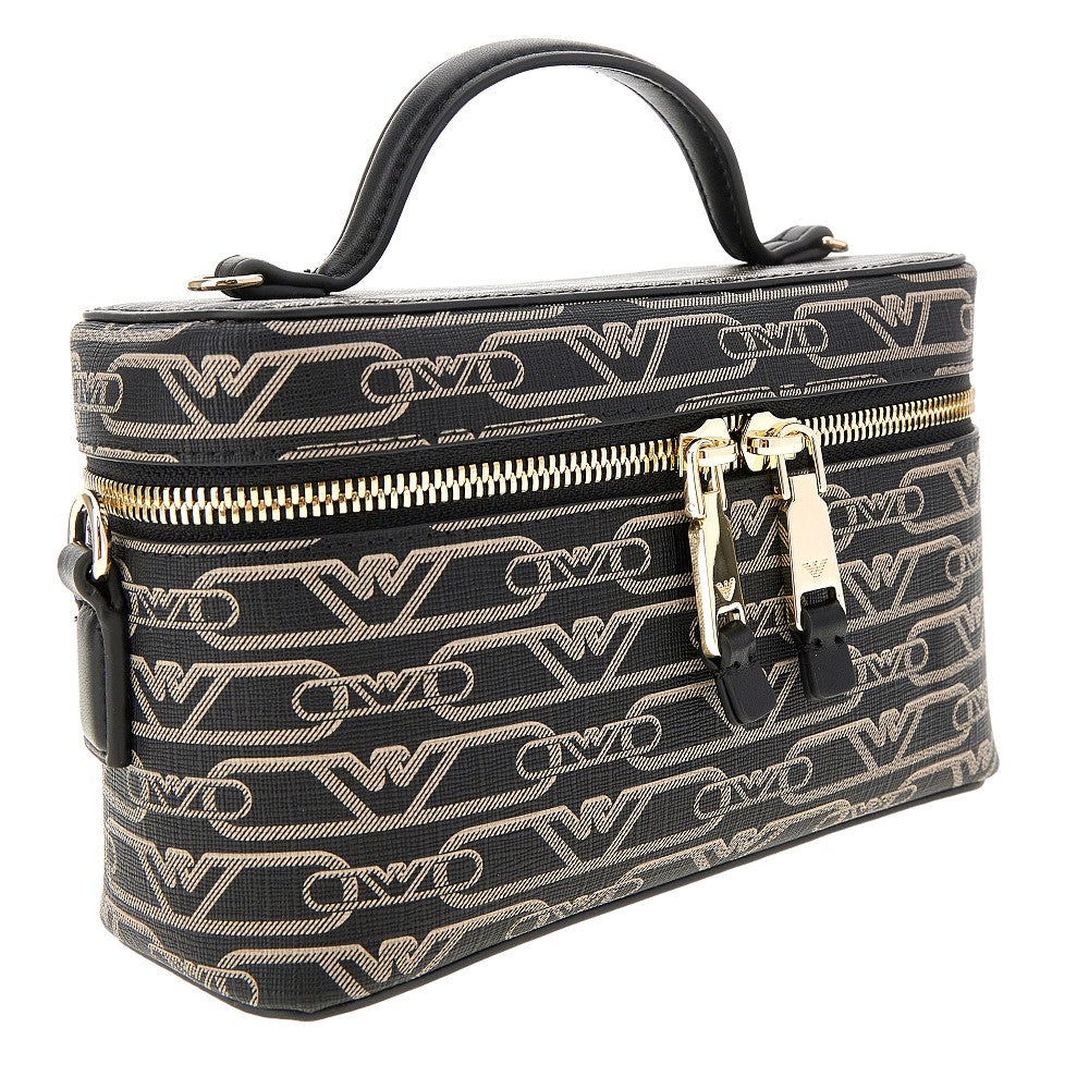 Mini bag beauty case in tessuto spalmato