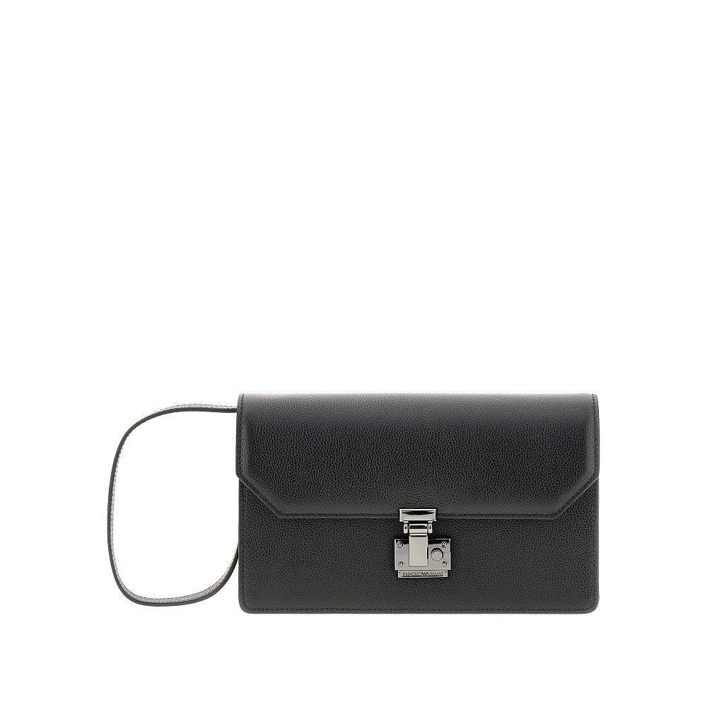 Grained leather pouch