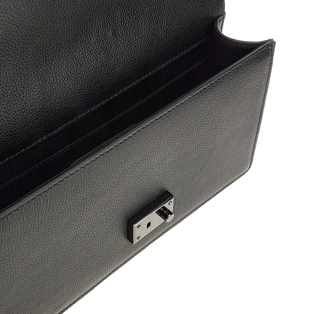 Grained leather pouch