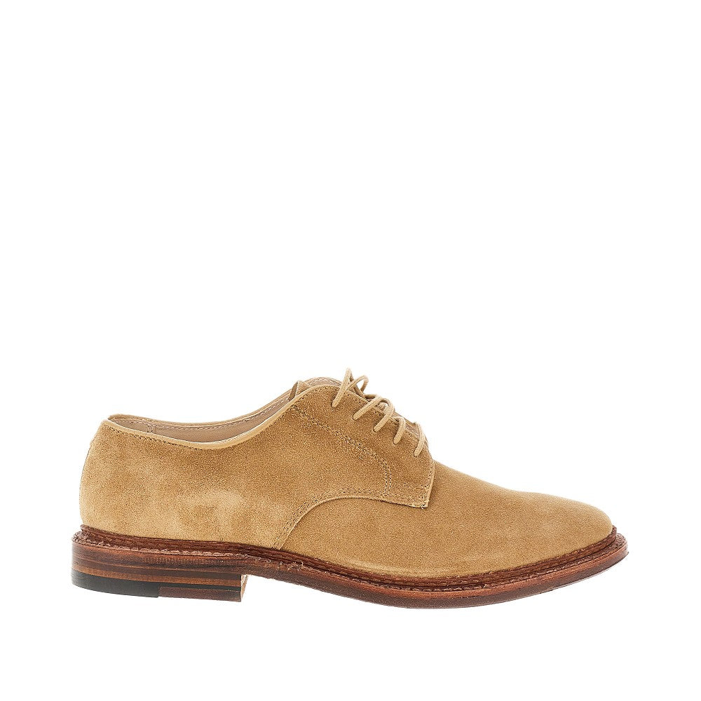 Suede leather laced shoes