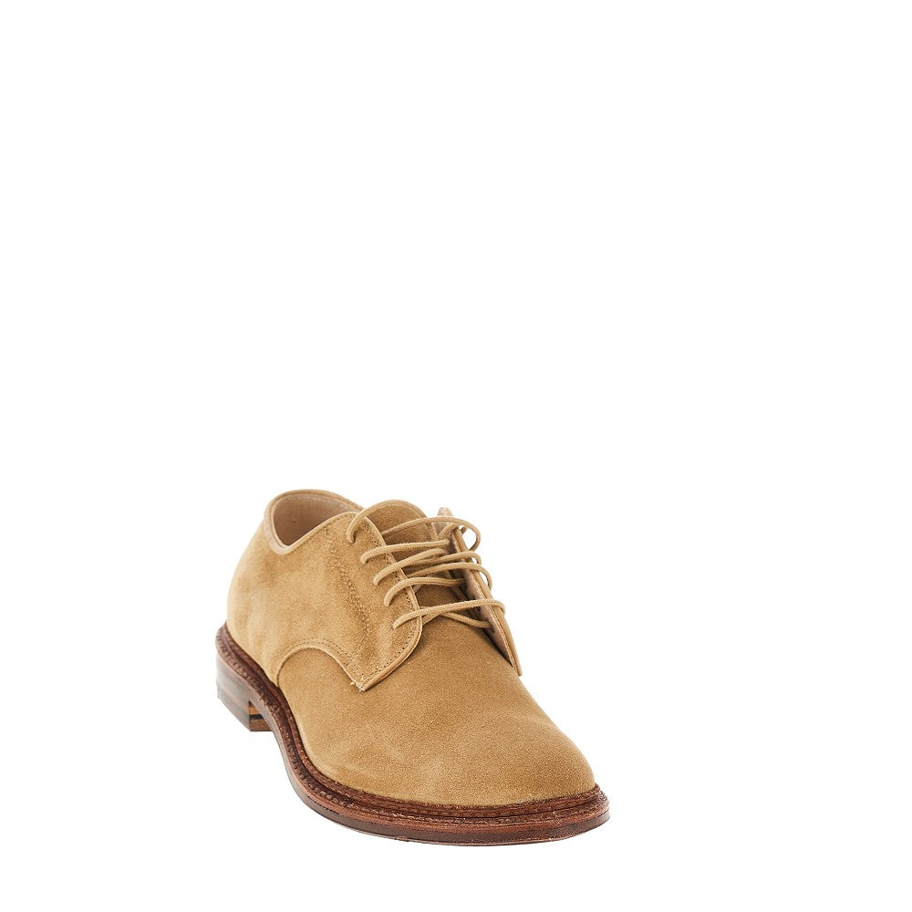 Suede leather laced shoes