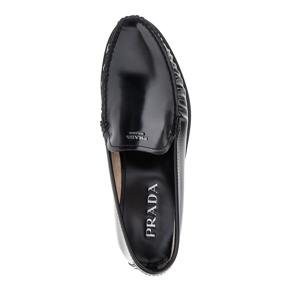 Brushed leather loafers