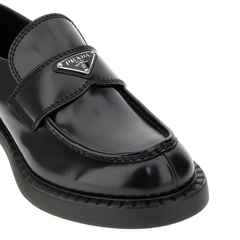 Mocassini in pelle spazzolata con logo