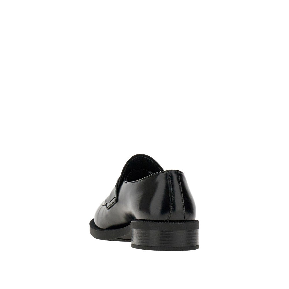 Spazzolato leather loafers with logo