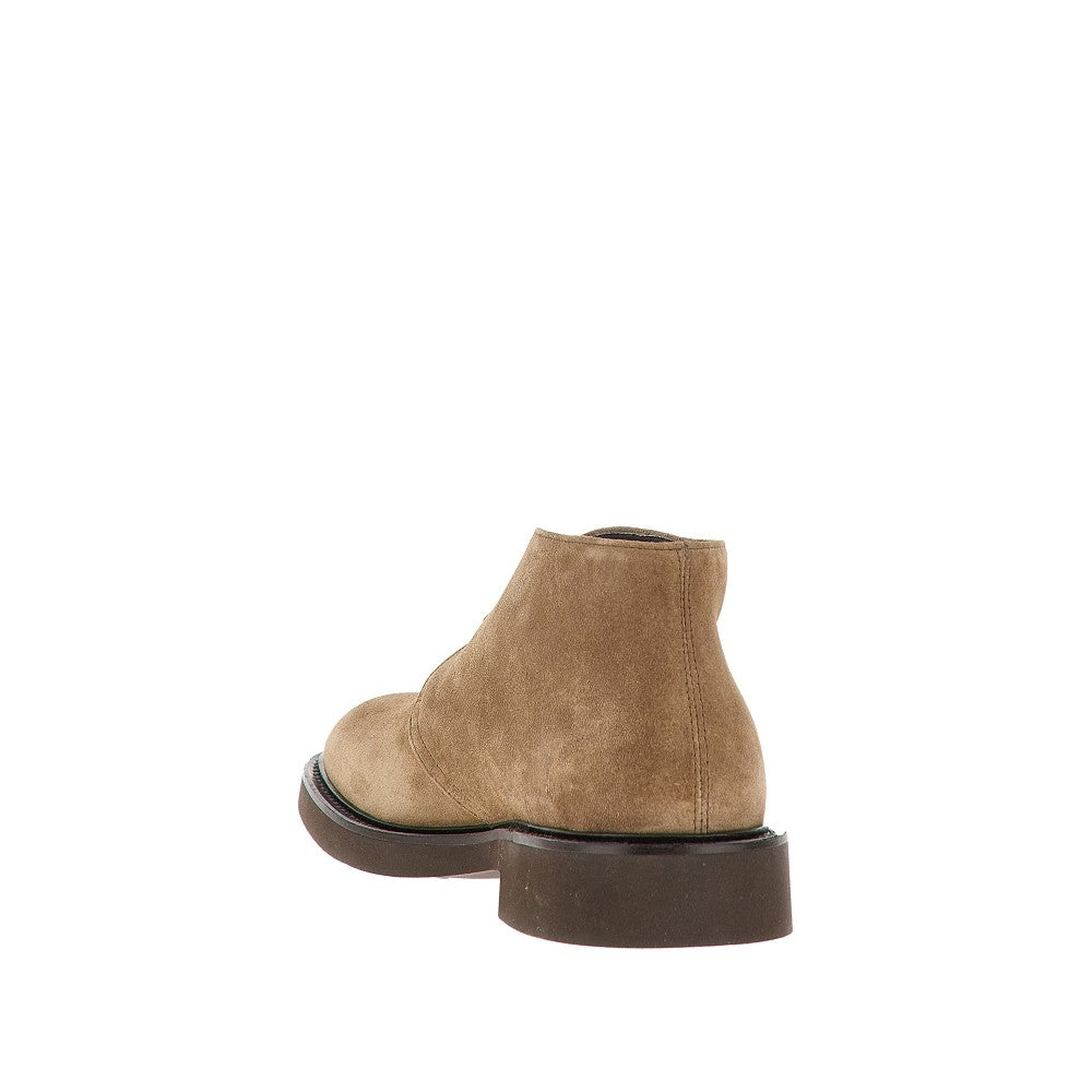 Scarpa stringata in pelle scamosciata