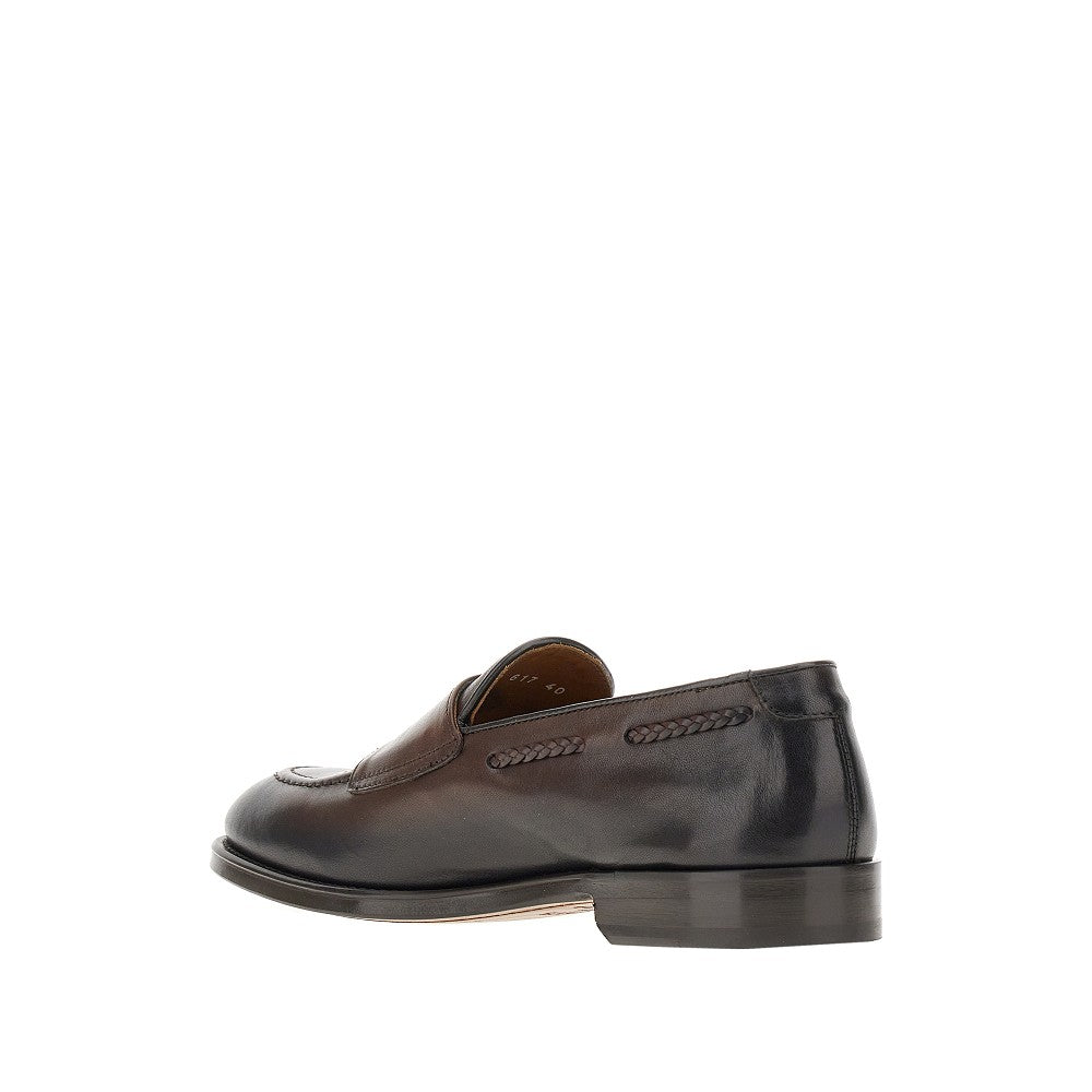 Mocassini Double Monk Strap in pelle