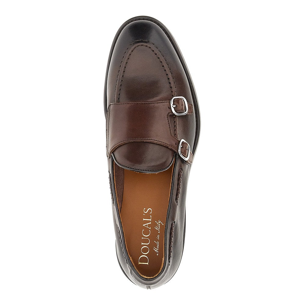 Mocassini Double Monk Strap in pelle