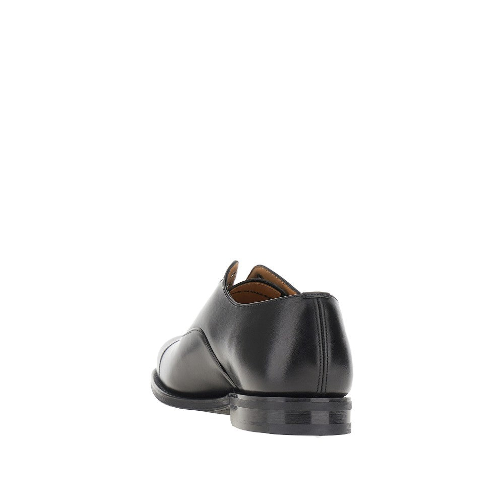 Brushed leather laced shoes