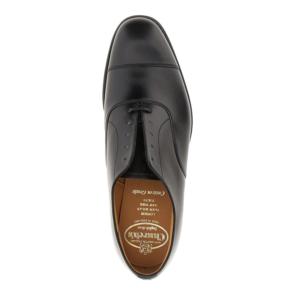 Brushed leather laced shoes
