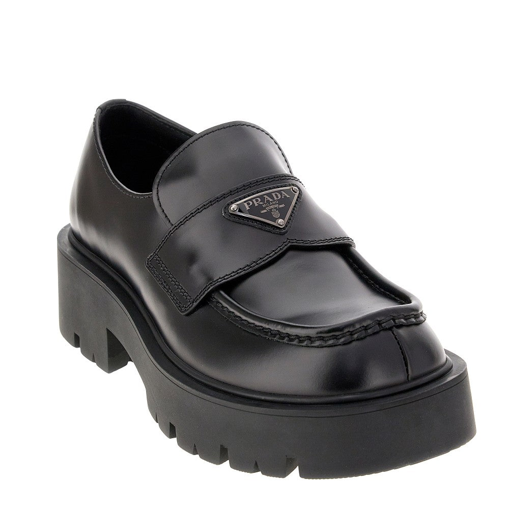 Spazzolato leather loafers