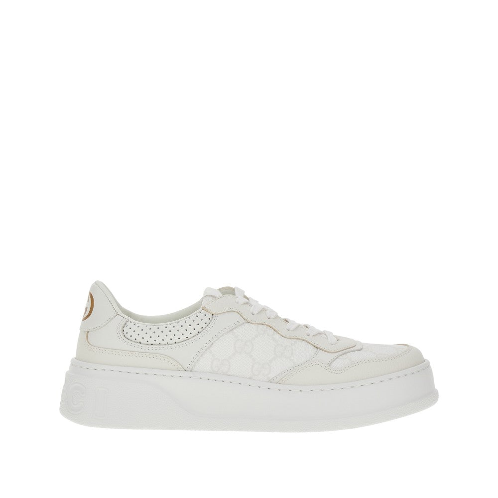 Sneakers in tessuto GG e pelle