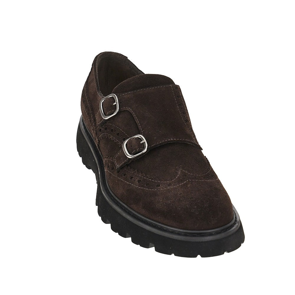 Scarpa Double Monk in pelle scamosciata