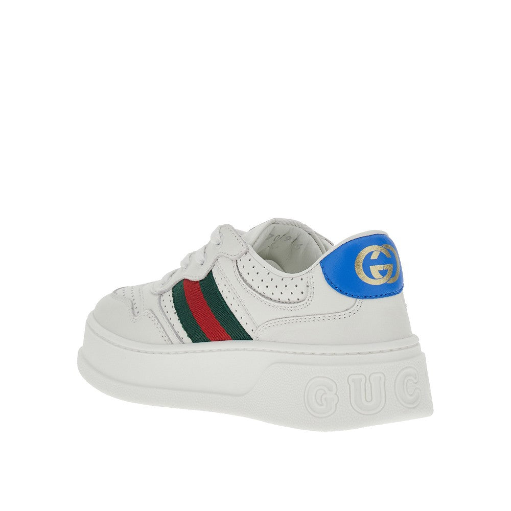 Sneakers in pelle con nastro Web
