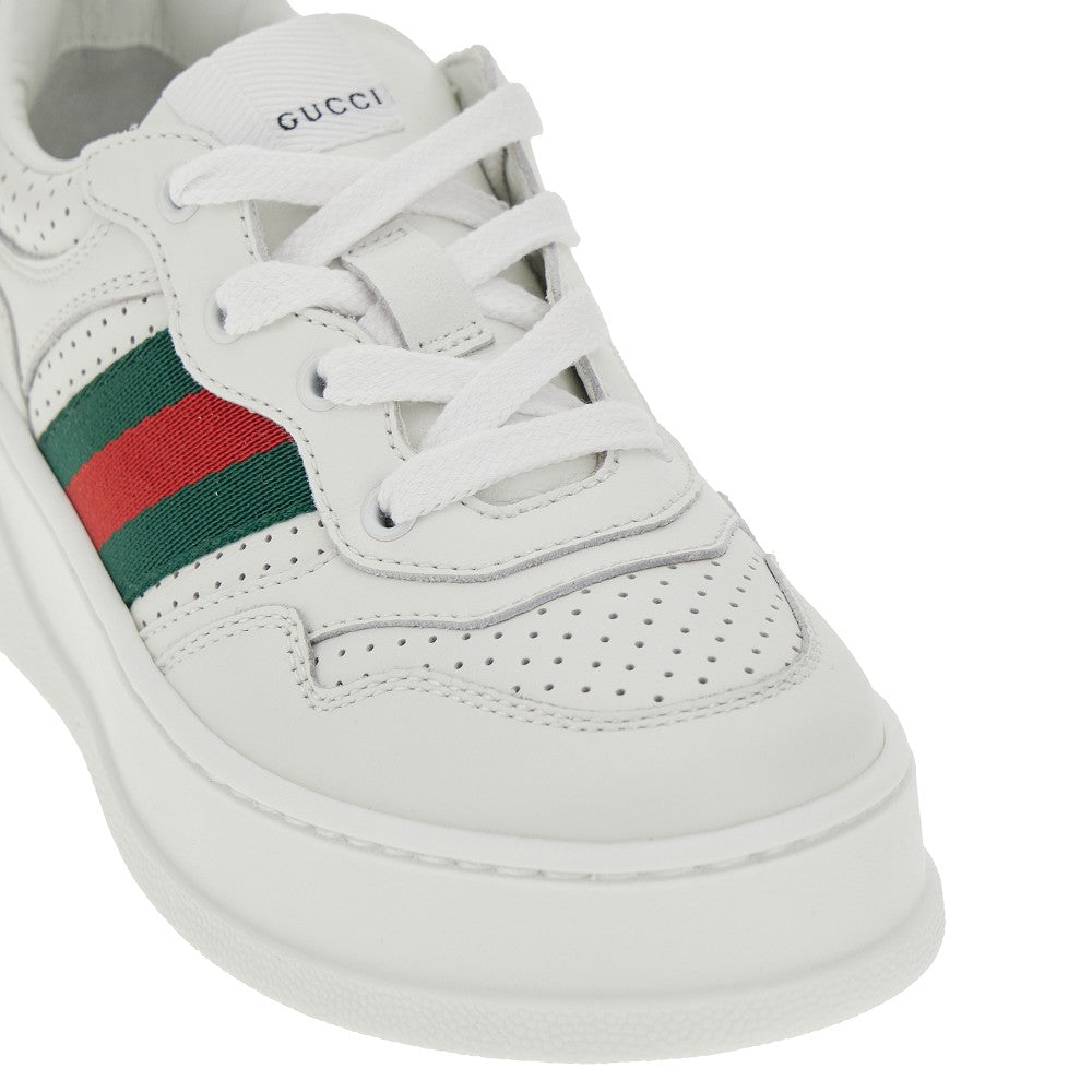 Sneakers in pelle con nastro Web