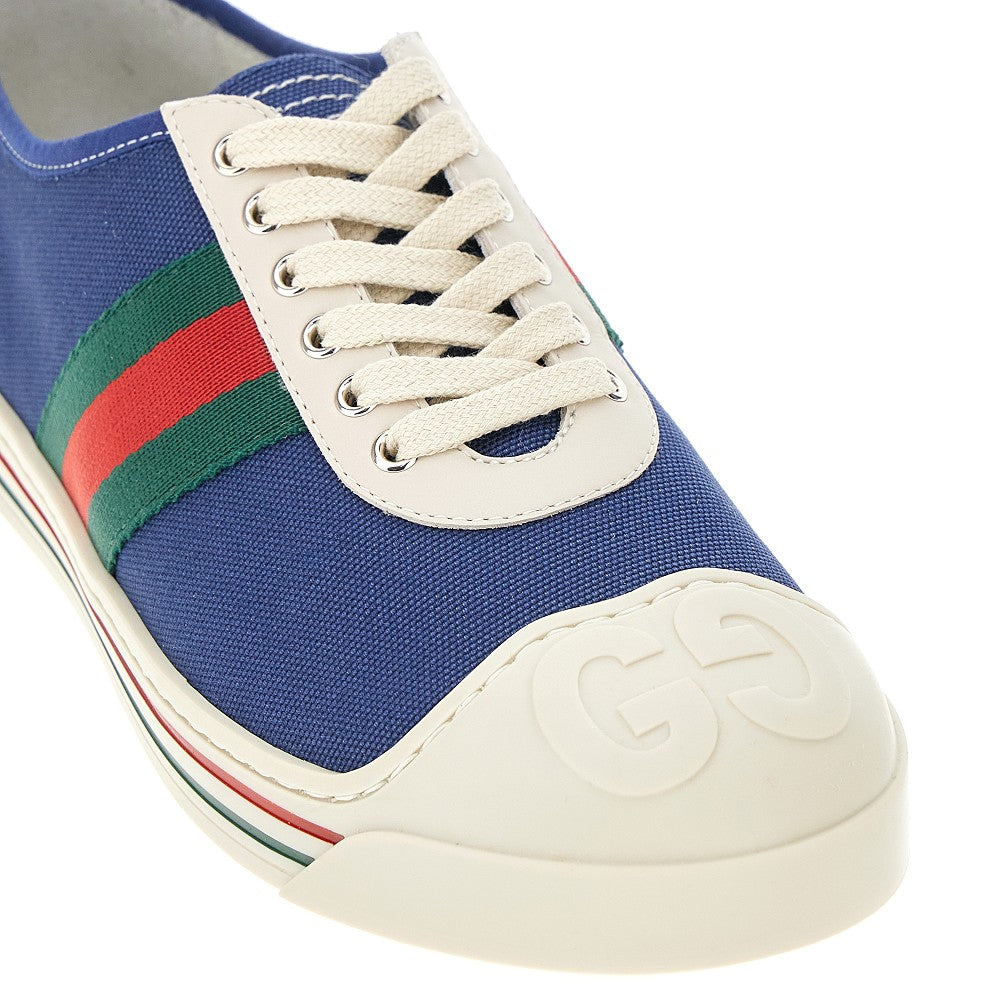 Canvas sneakers with Web ribbon