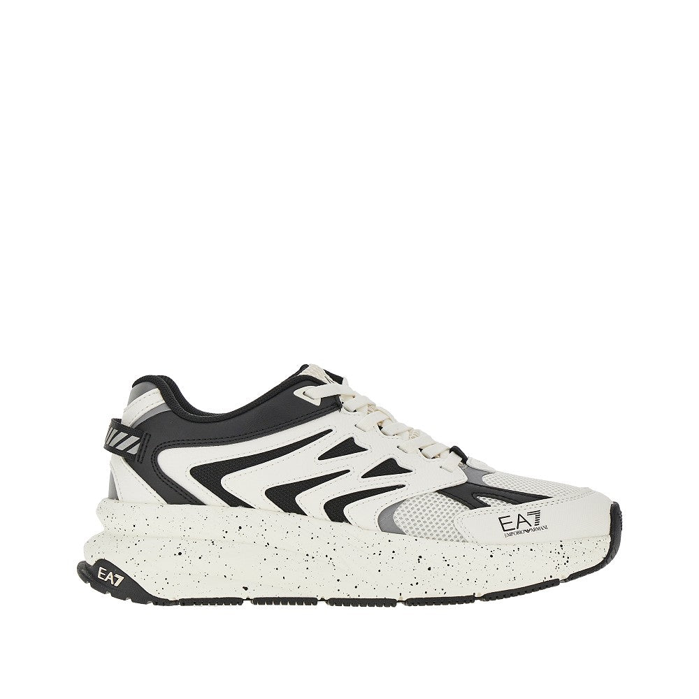 Mesh sneakers with logo print