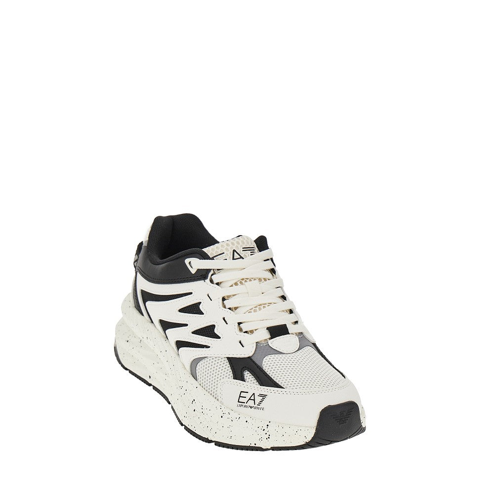 Mesh sneakers with logo print