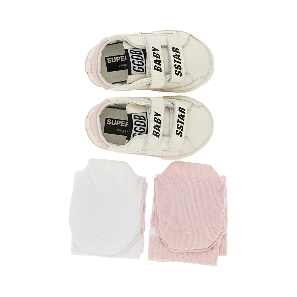 'Baby School' sneakers and socks set