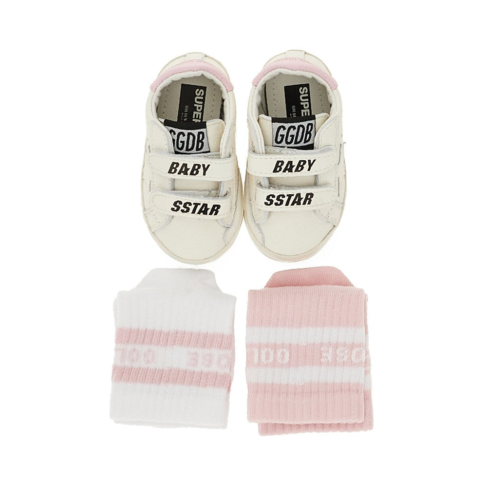 'Baby School' sneakers and socks set