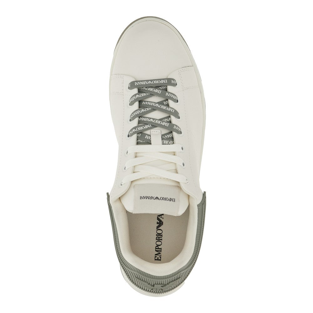 Sneakers in pelle con spoiler in gomma