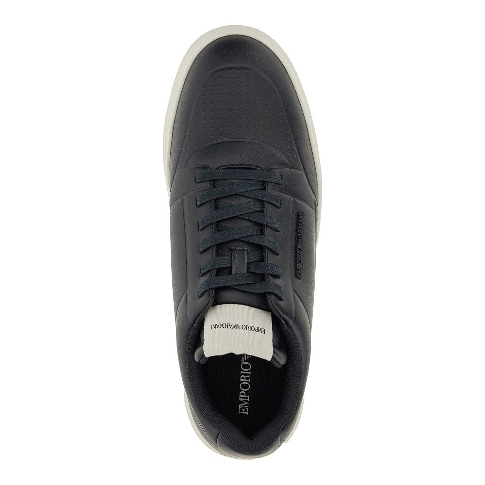 Coated leather sneakers