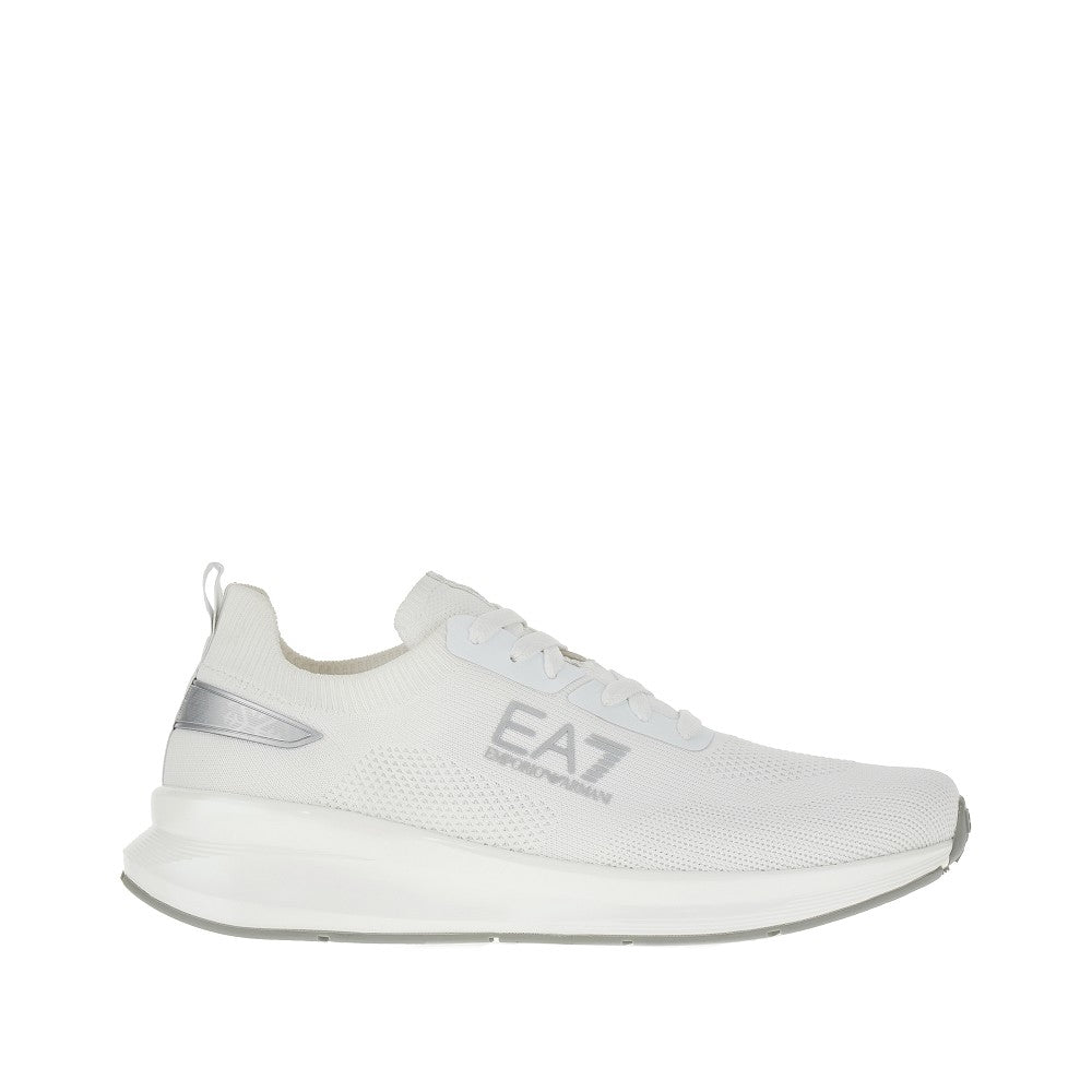 Sneakers in maglia tecnica con logo EA7
