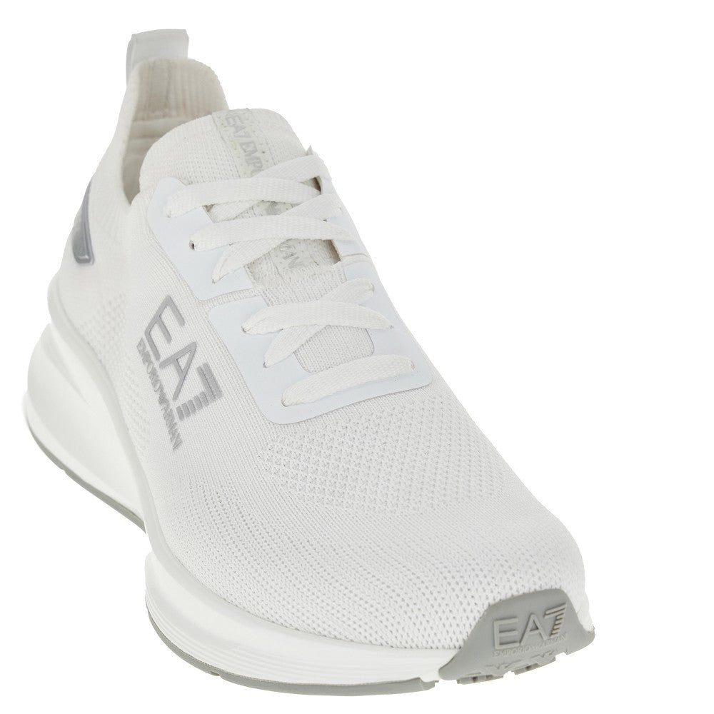 Sneakers in maglia tecnica con logo EA7