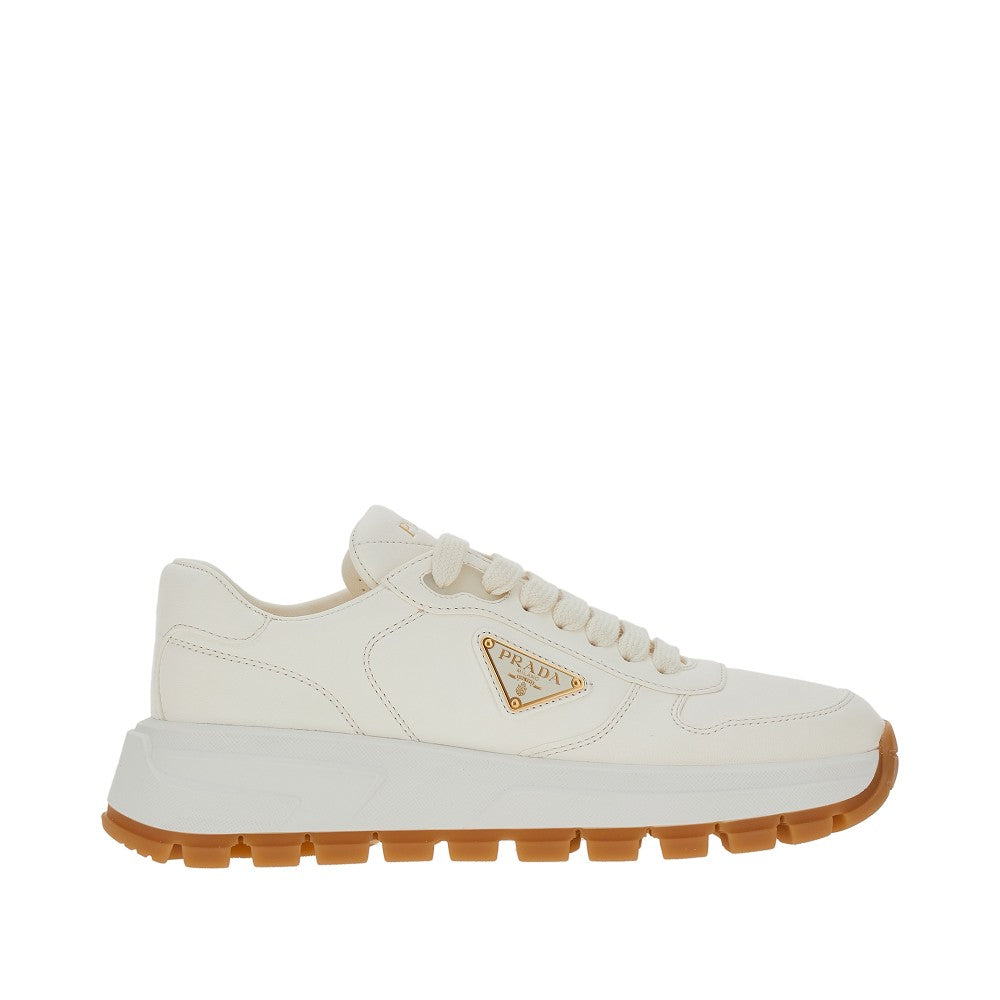 Nappa leather sneakers with triangle logo