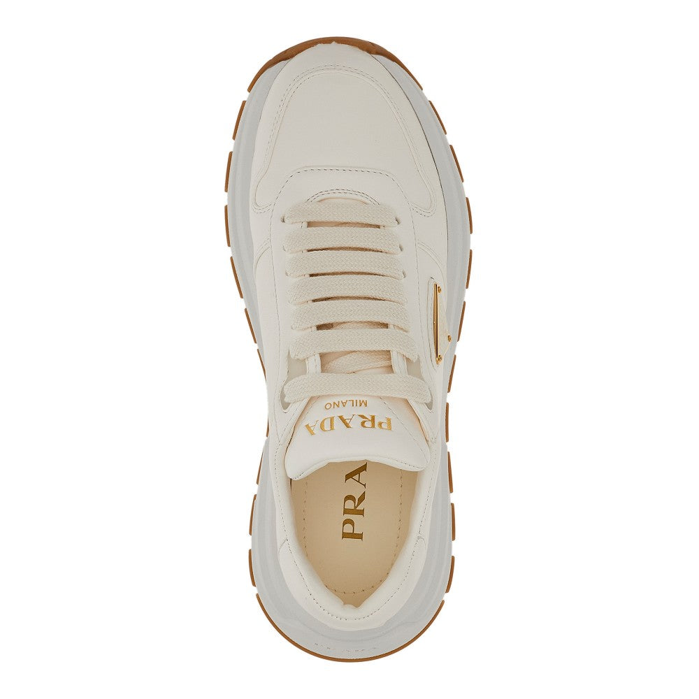 Nappa leather sneakers with triangle logo