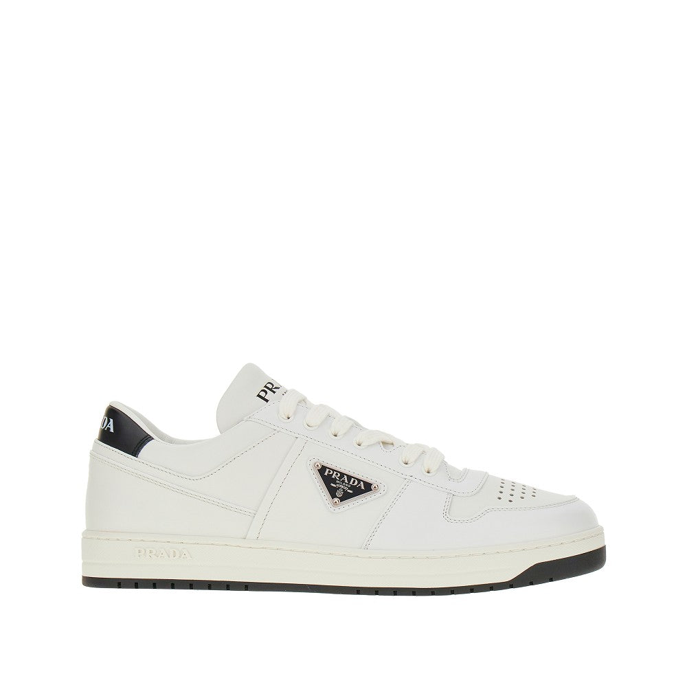 Leather sneakers with triangle logo