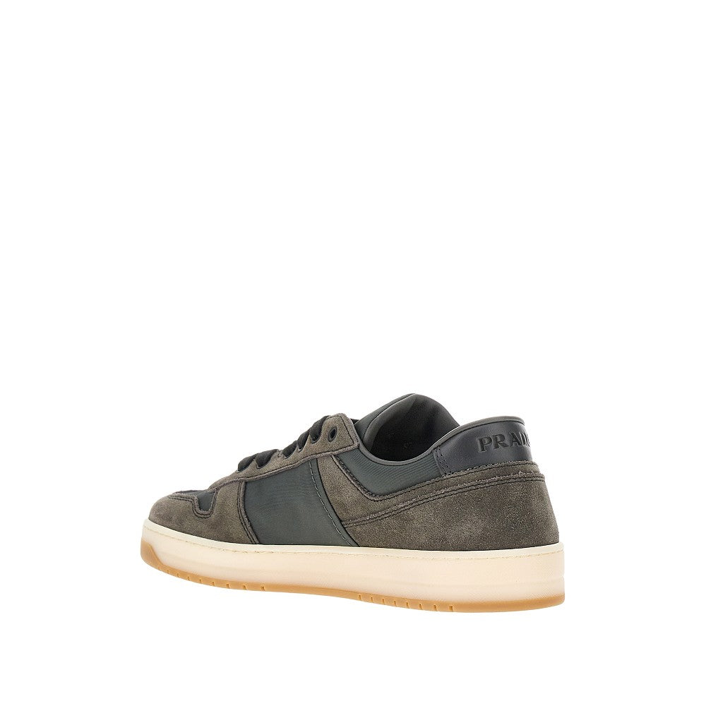 Suede leather and nylon sneakers