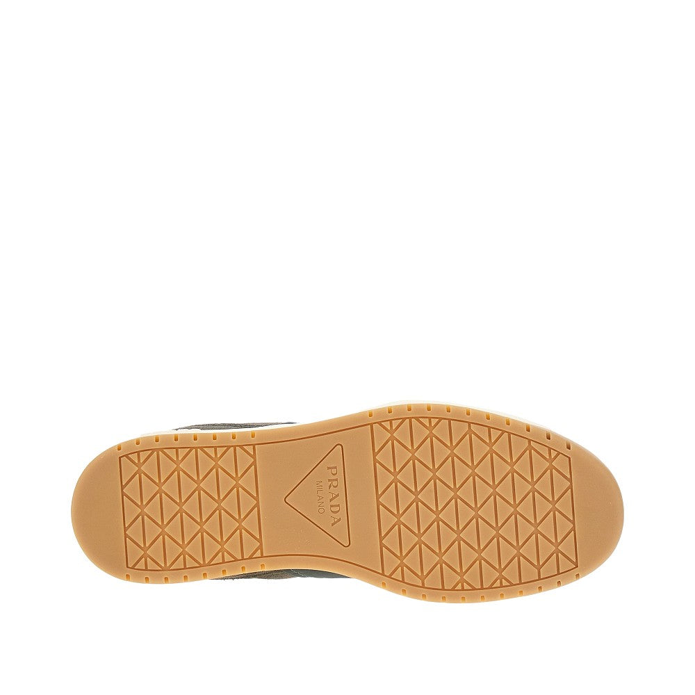 Suede leather and nylon sneakers