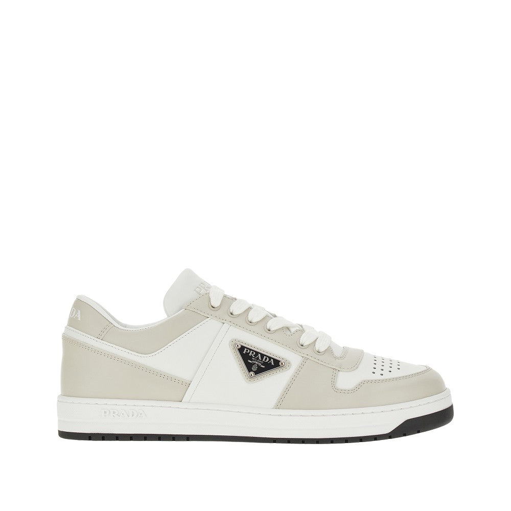 Leather sneakers with triangle logo