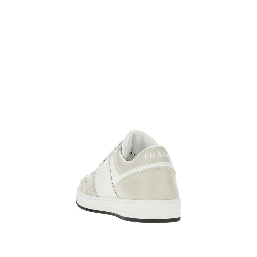 Leather sneakers with triangle logo