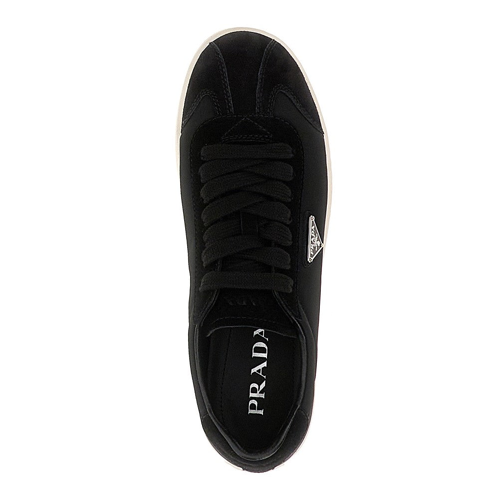Sneakers in Re-Nylon e pelle scamosciata
