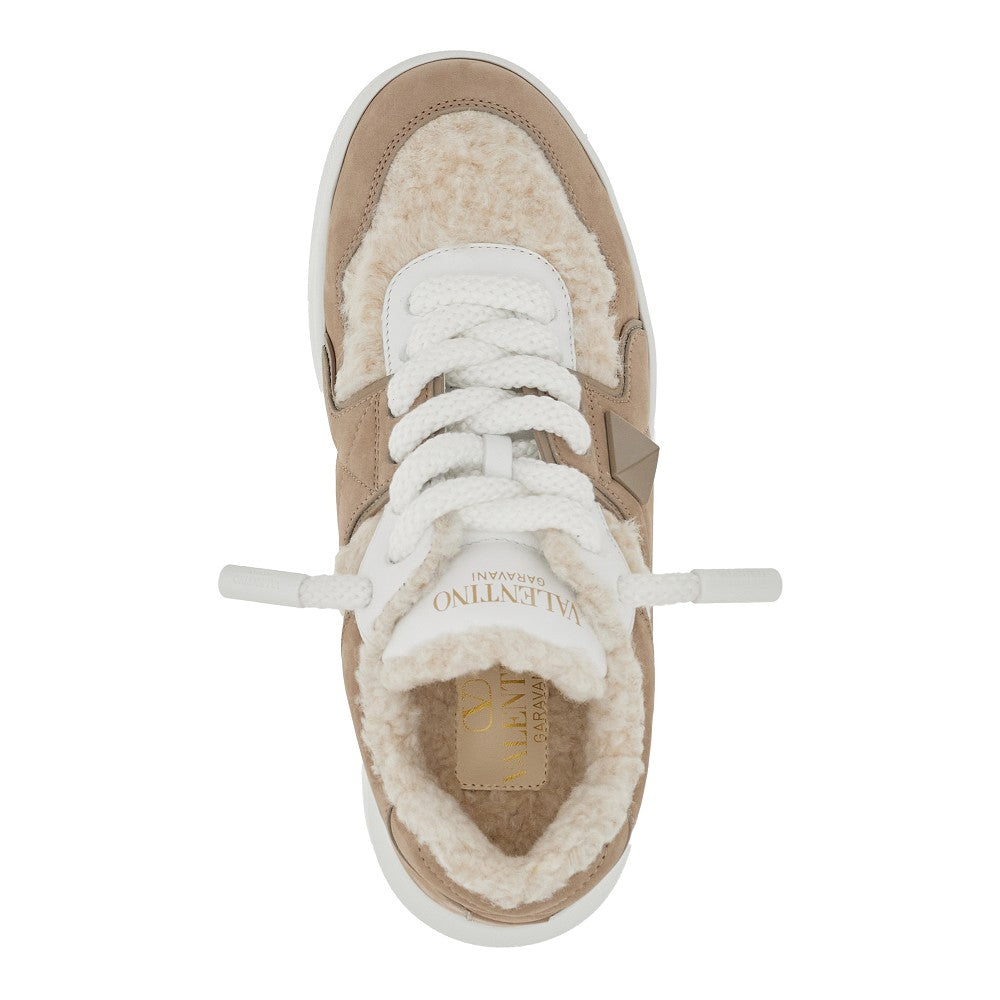 Sneakers One Stud XL in suede e shearling