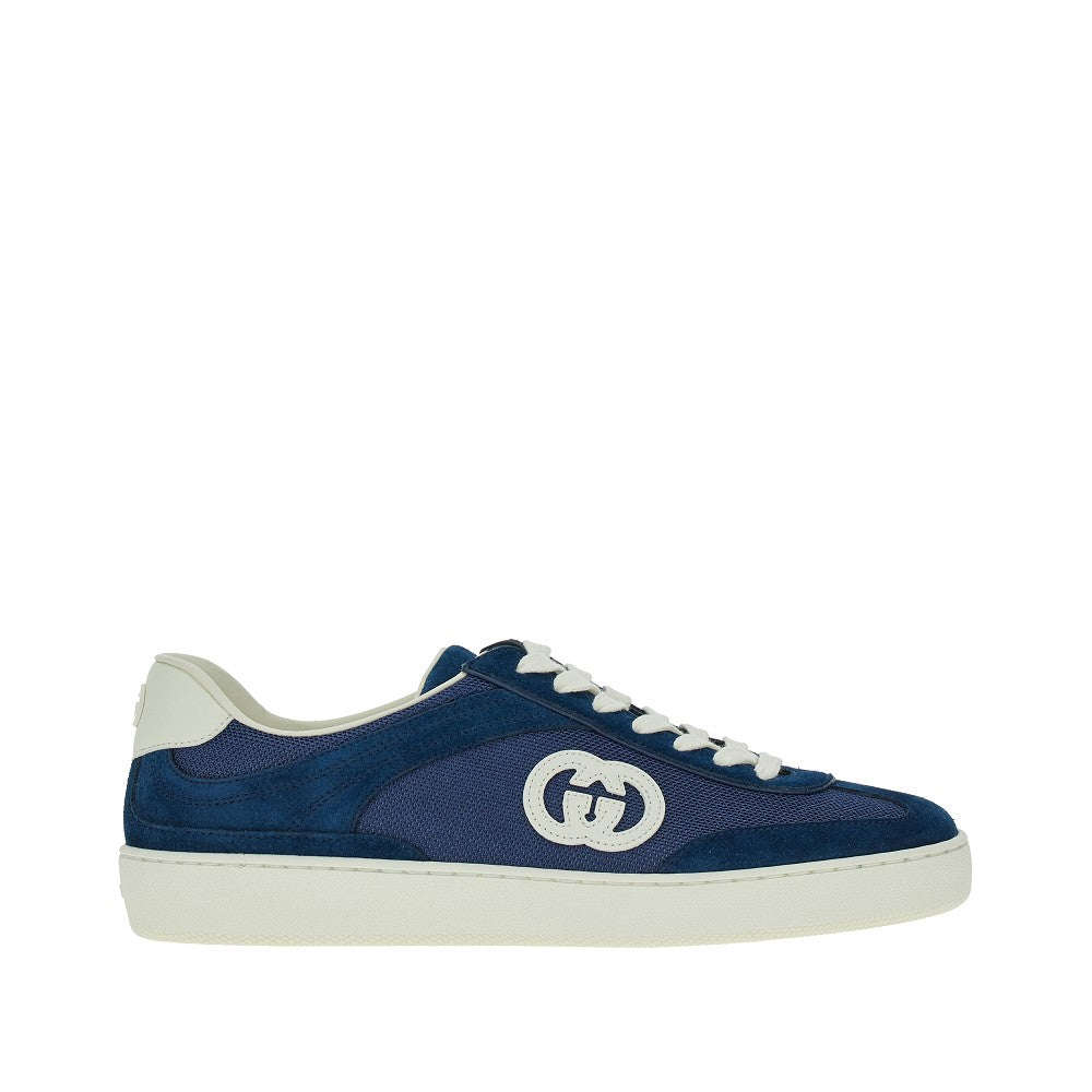Suede leather and mesh sneakers