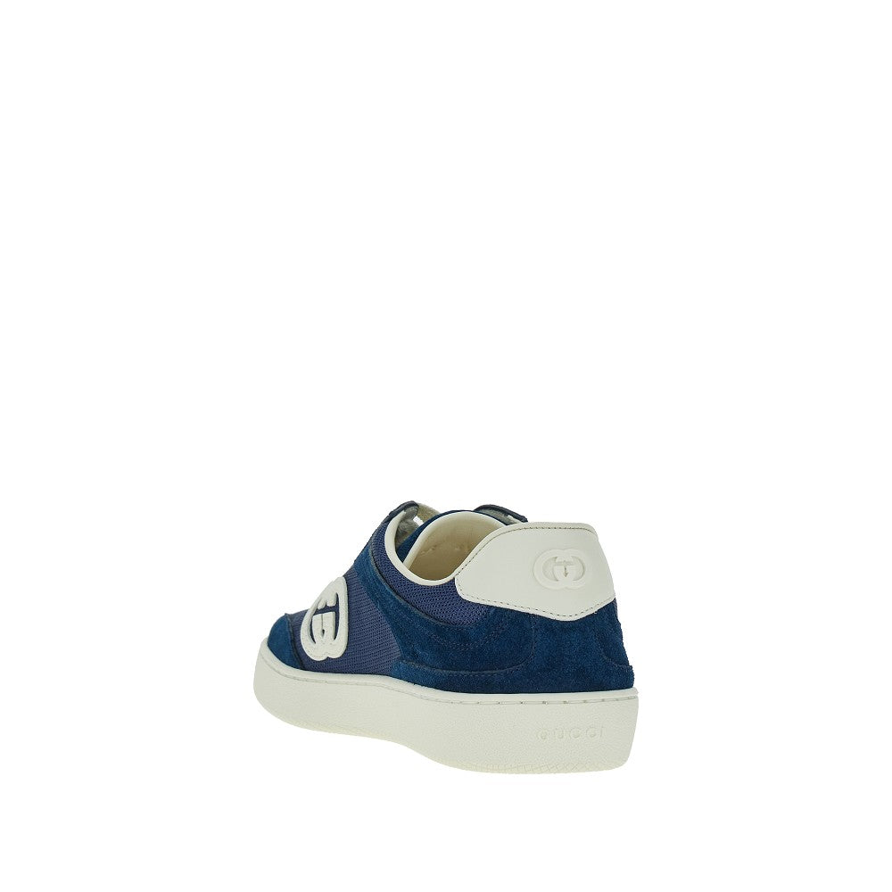 Suede leather and mesh sneakers