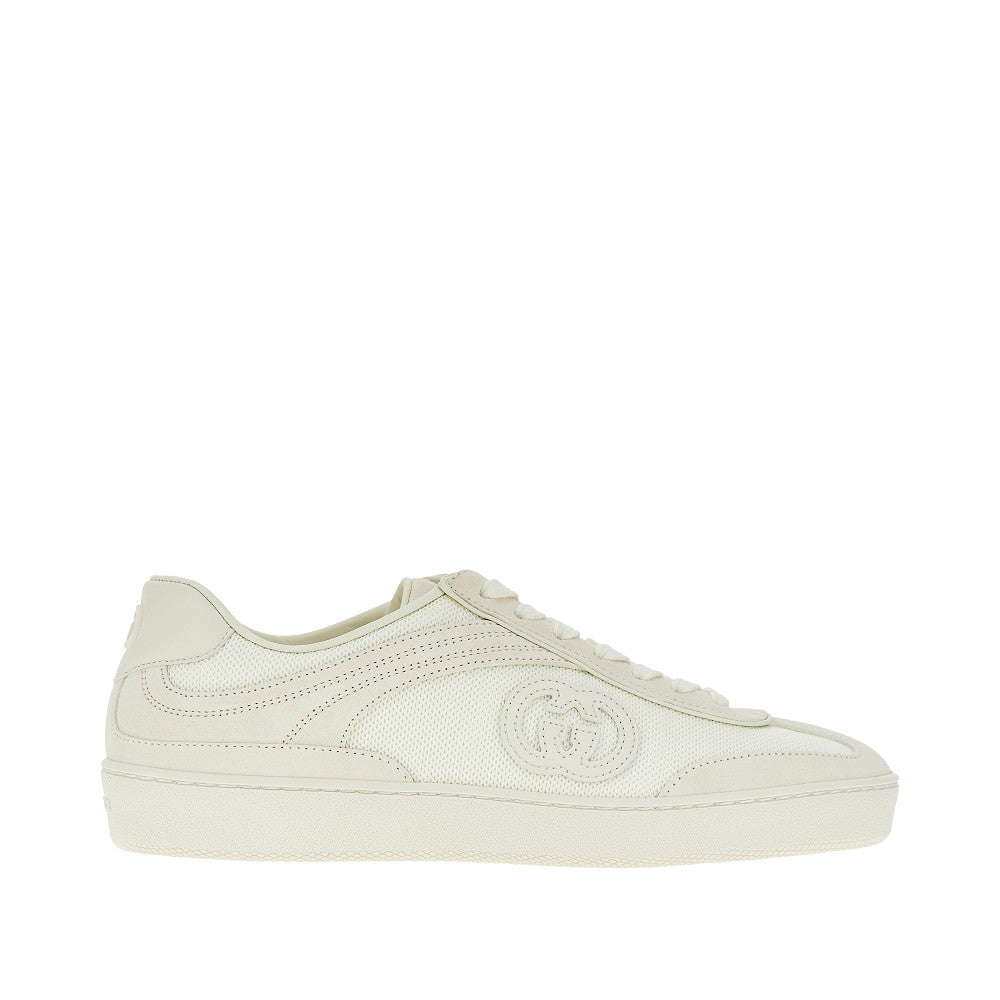 Mesh and suede leather sneakers