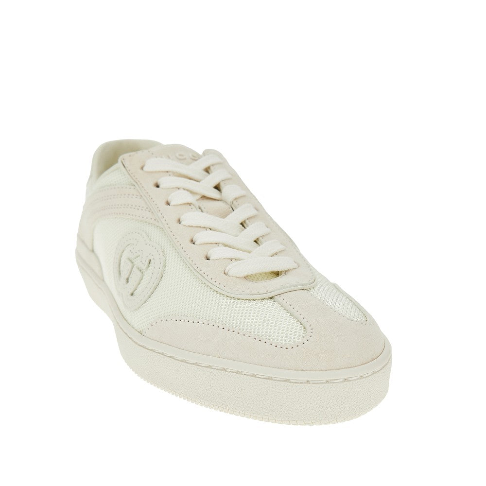 Mesh and suede leather sneakers